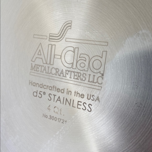 ALL CLAD 4 QT. Stainless Steel Deep Sauté Pan - Picture 6 of 7
